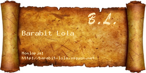 Barabit Lola névjegykártya